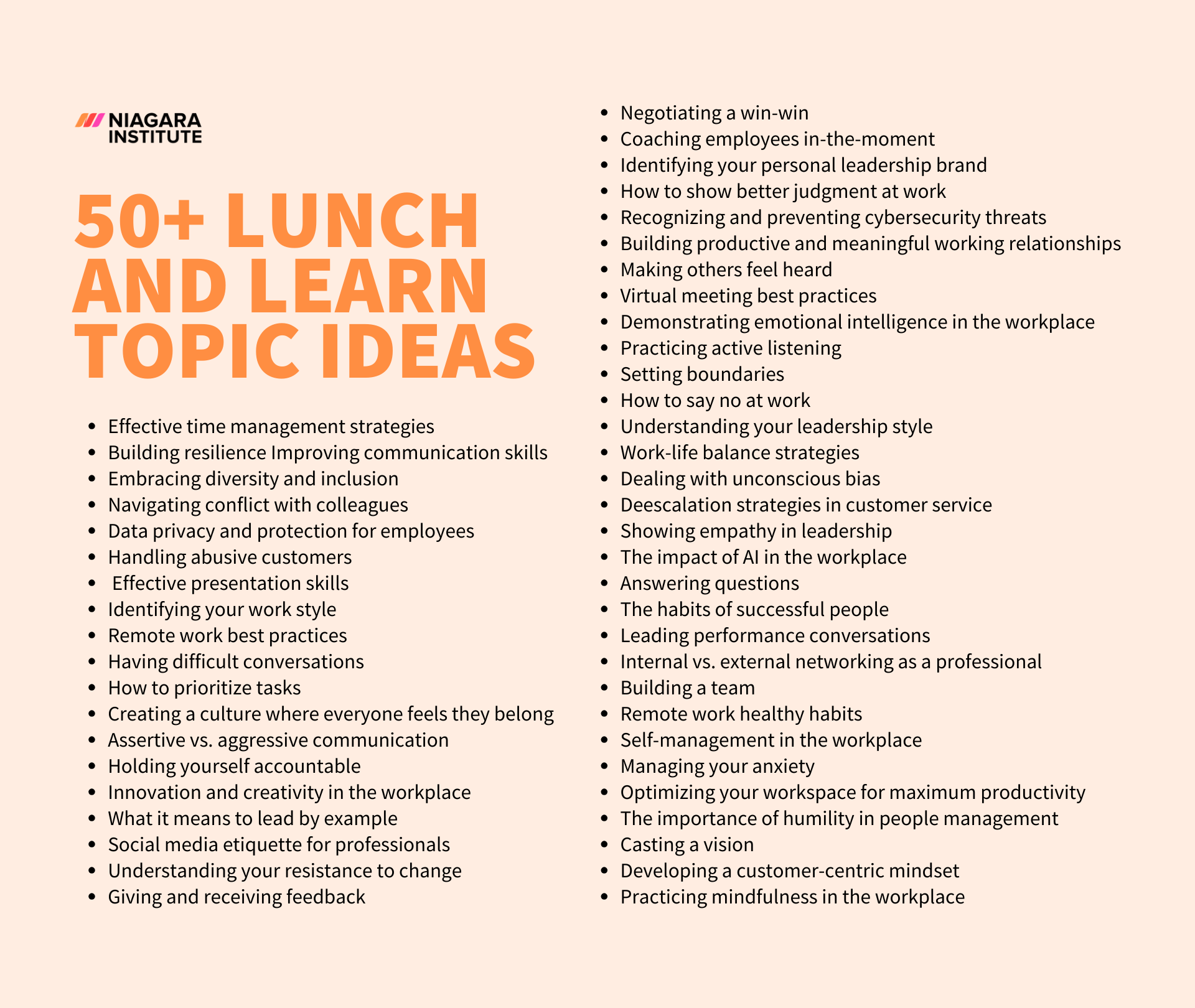 50+ Stealworthy Lunch and Learn Topics and Ideas